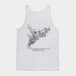 PANAMA CITY PANAMA BLACK CITY STREET MAP ART Tank Top